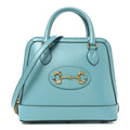 Boarded Plutone Calfskin Small Horsebit 1955 Top Handle Bag Dusty Azure