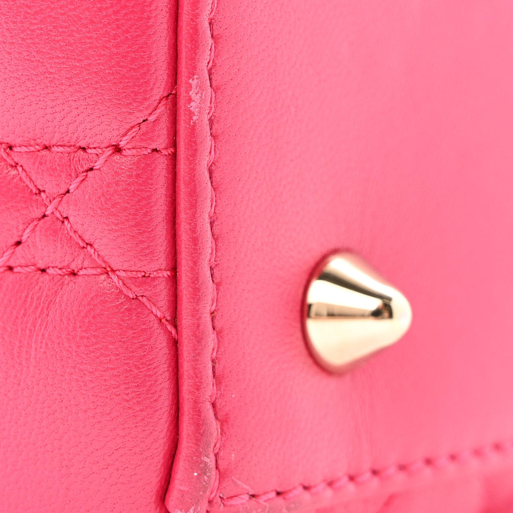 Lambskin Cannage Medium Lady Dior Fuchsia