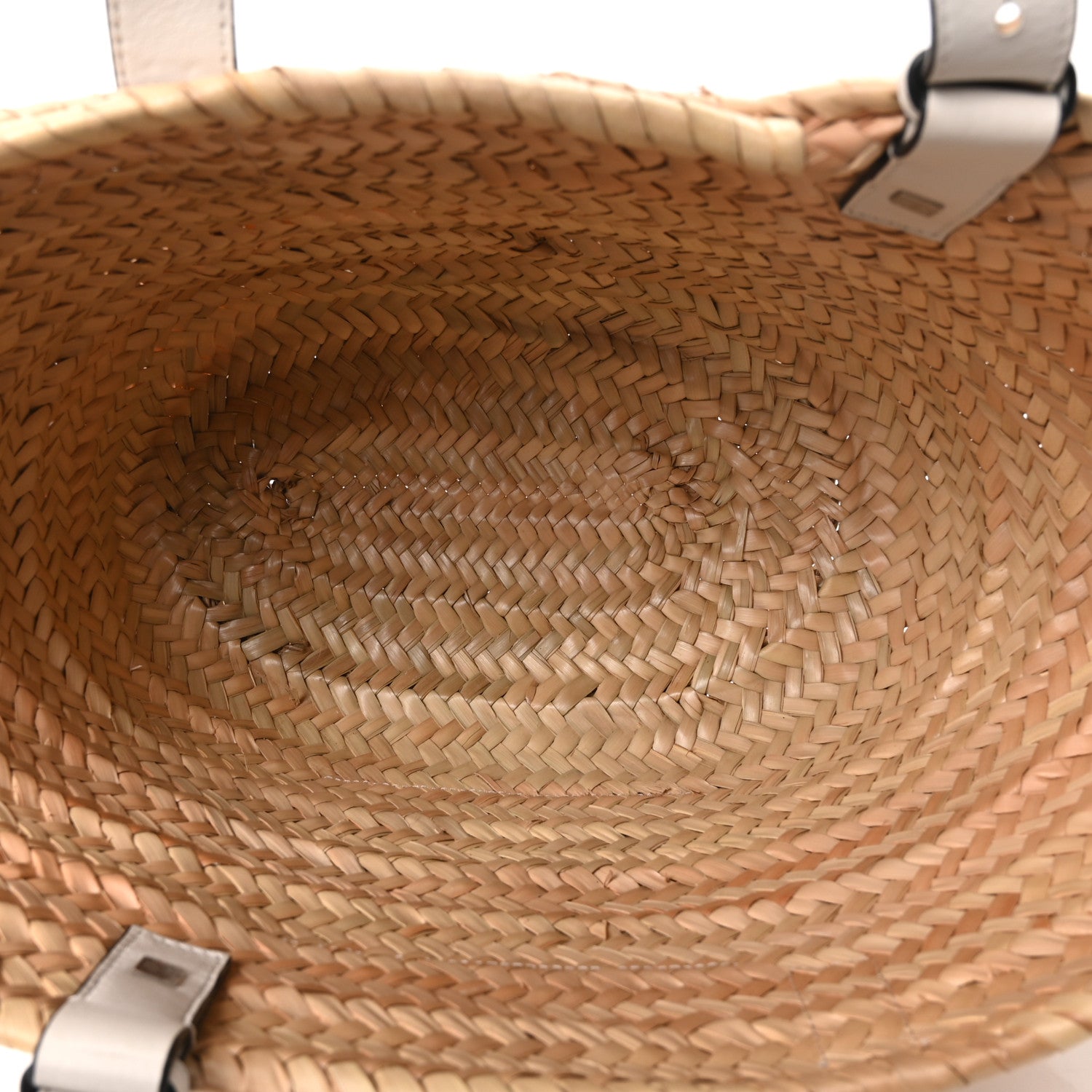 Raffia Basket Tote Bag Natural White