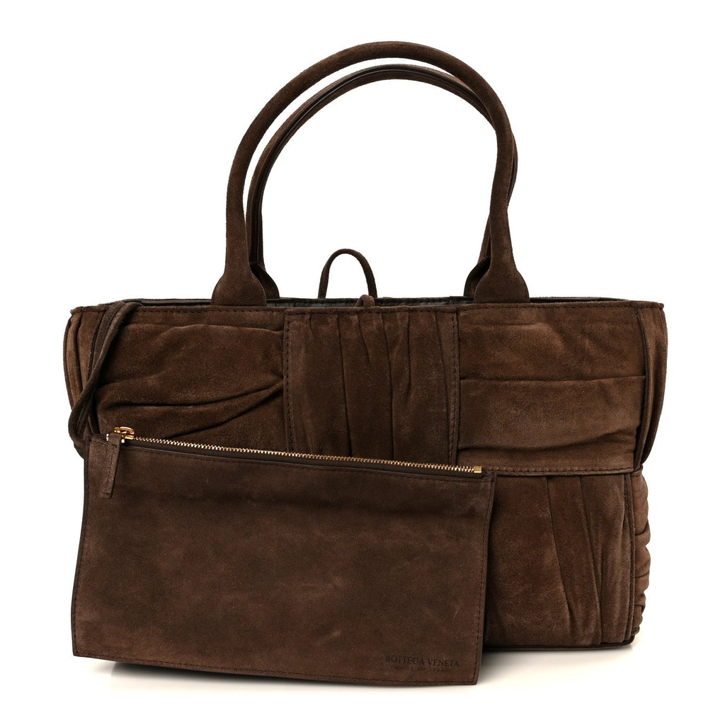 Suede Foulard Intrecciato Small Arco Tote Brownie