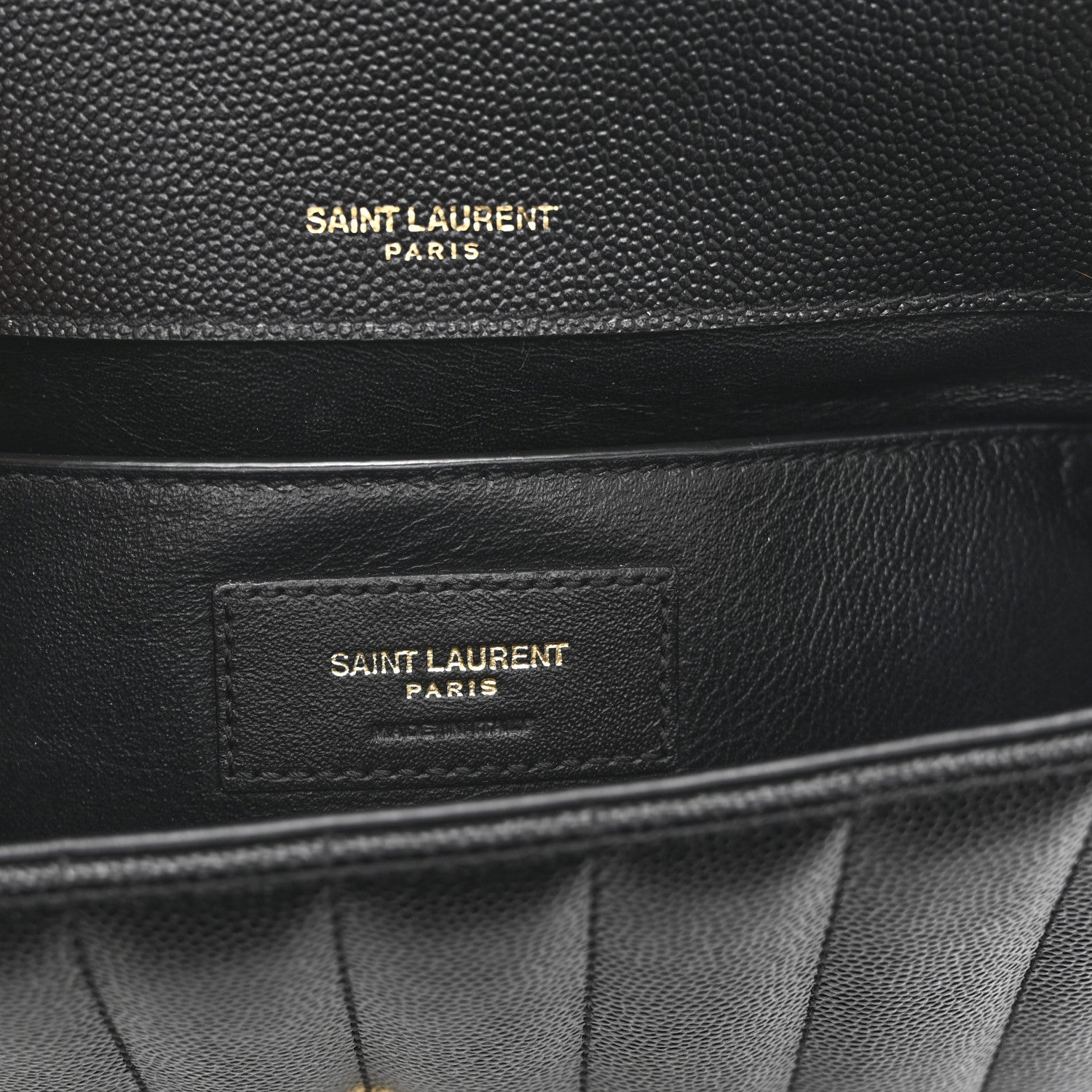 Grain De Poudre Matelasse Monogram Medium Vicky Chain Bag Black