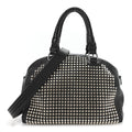 Grained Calfskin Studded Panettone Bowling Bag Black