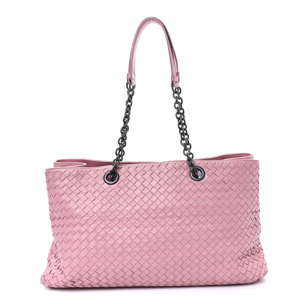Nappa Intrecciato Large Classic Chain Strap Tote Glicine