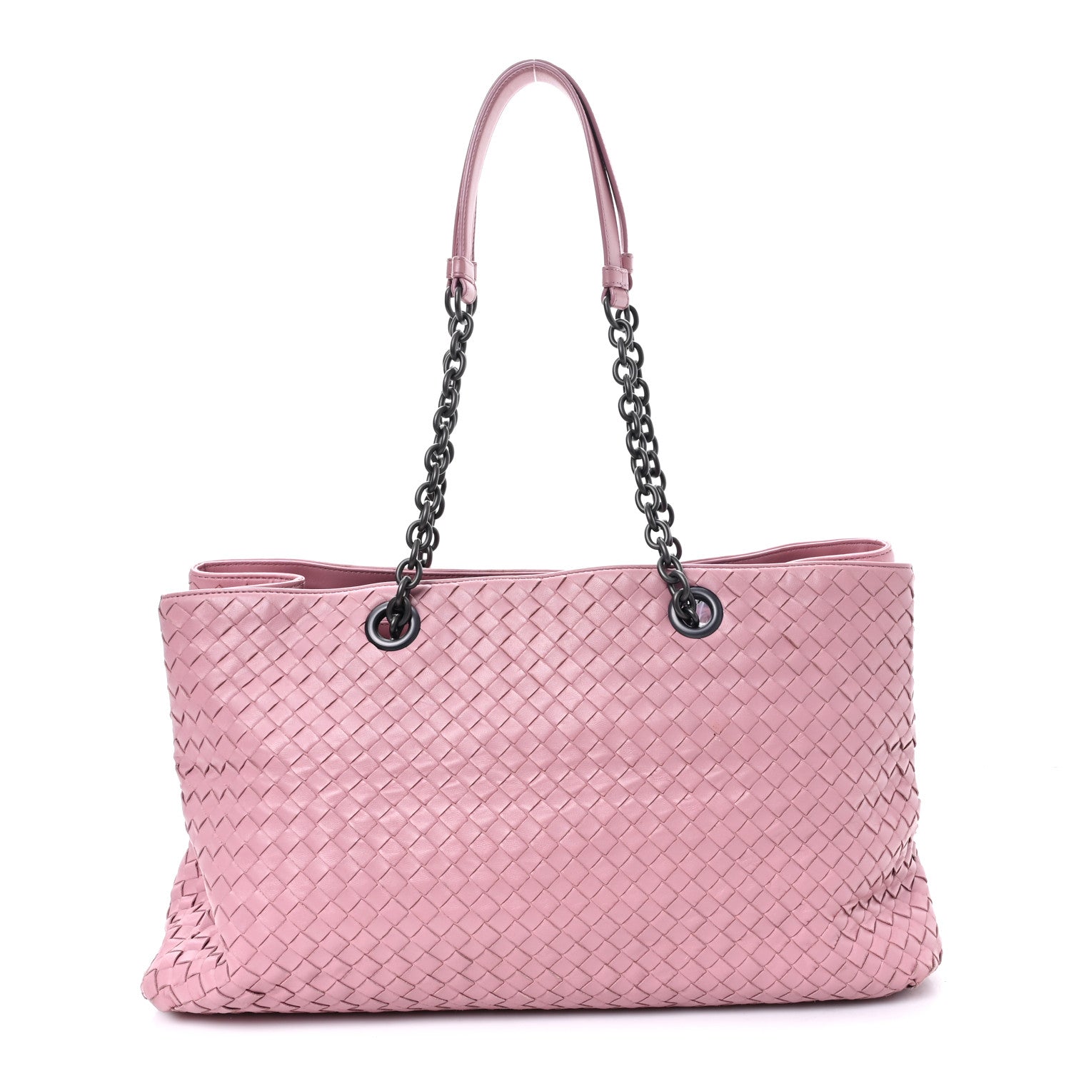 Nappa Intrecciato Large Classic Chain Strap Tote Glicine