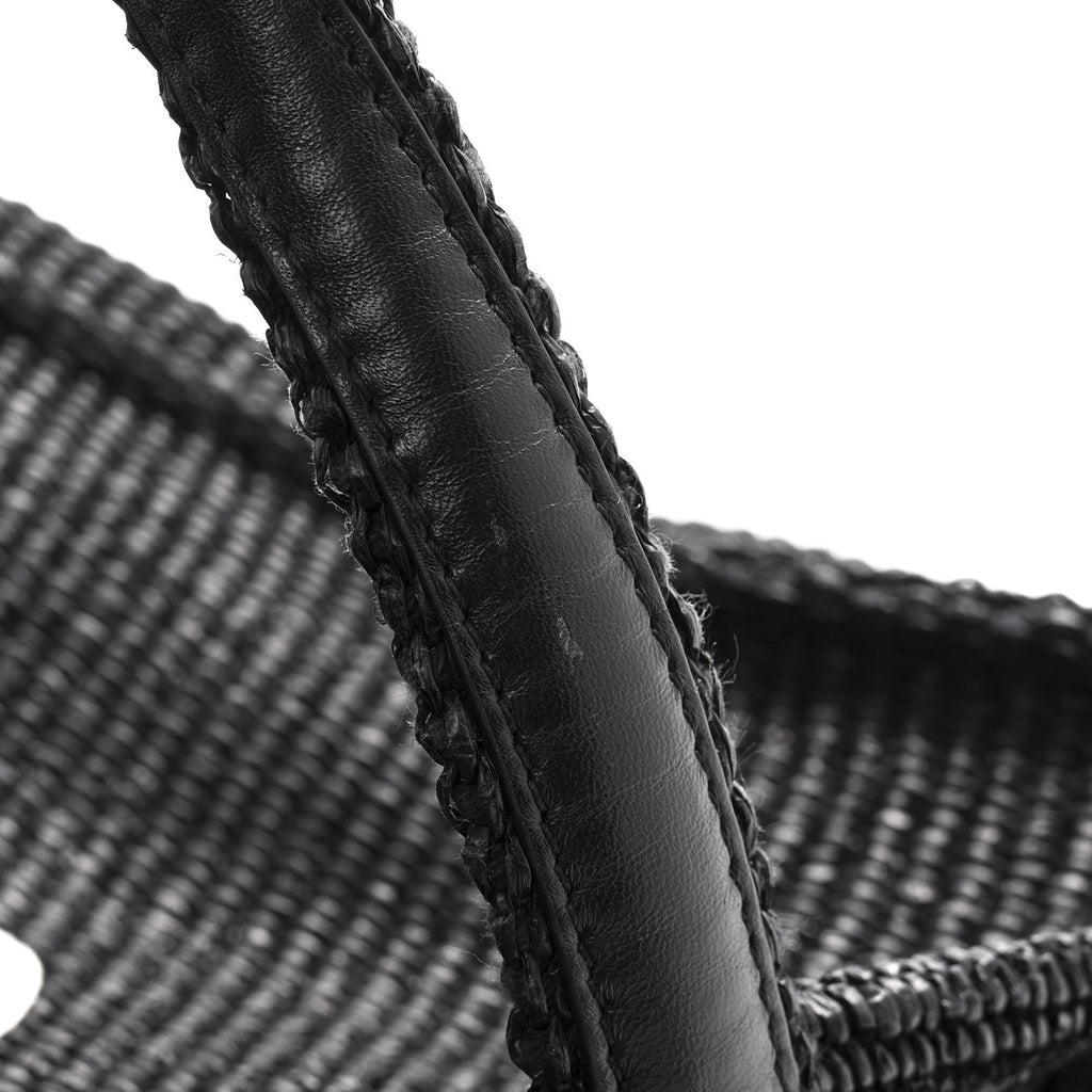 Raffia Large G Shopping Tote Black