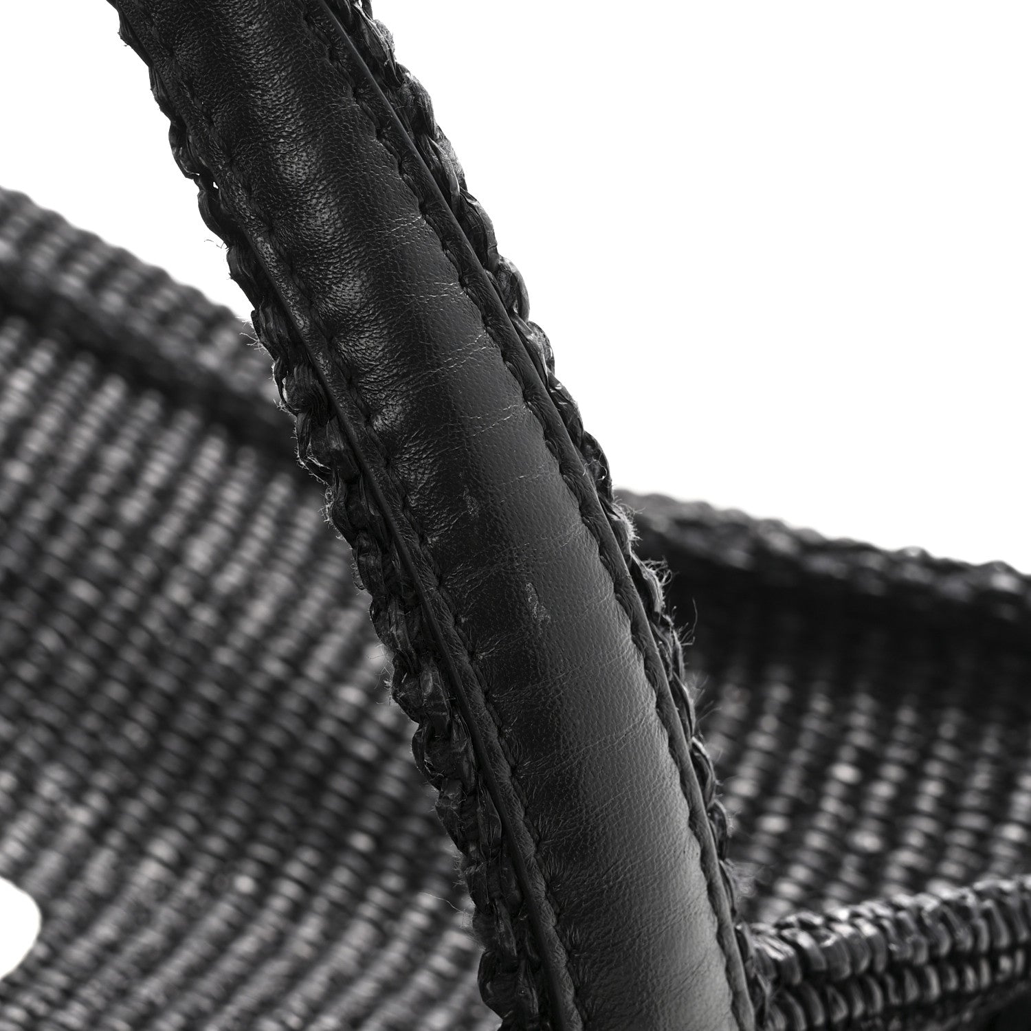 Raffia Large G Shopping Tote Black