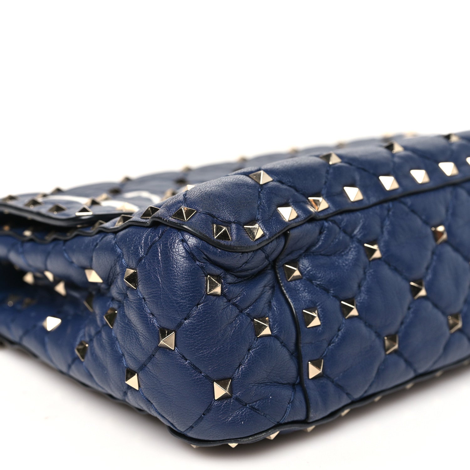 Nappa VLTN Print Medium Rockstud Spike Shoulder Bag Pure Blue White