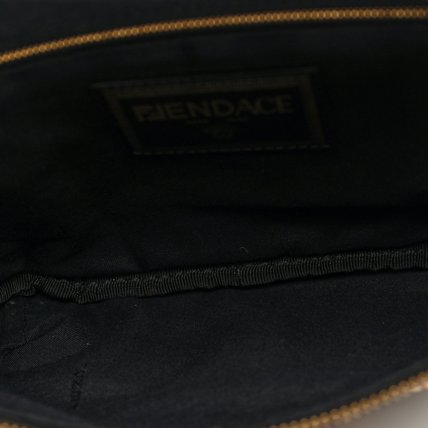 X VERSACE Nylon Cuoio Romano Fendace FF Baroque Belt Bag Black Gold