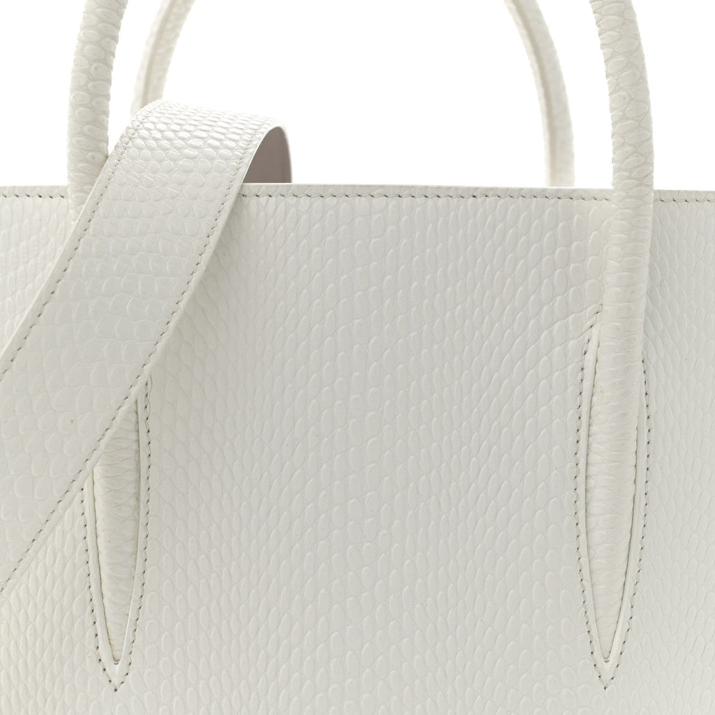 Calfskin Lizard Embossed Medium Paloma White