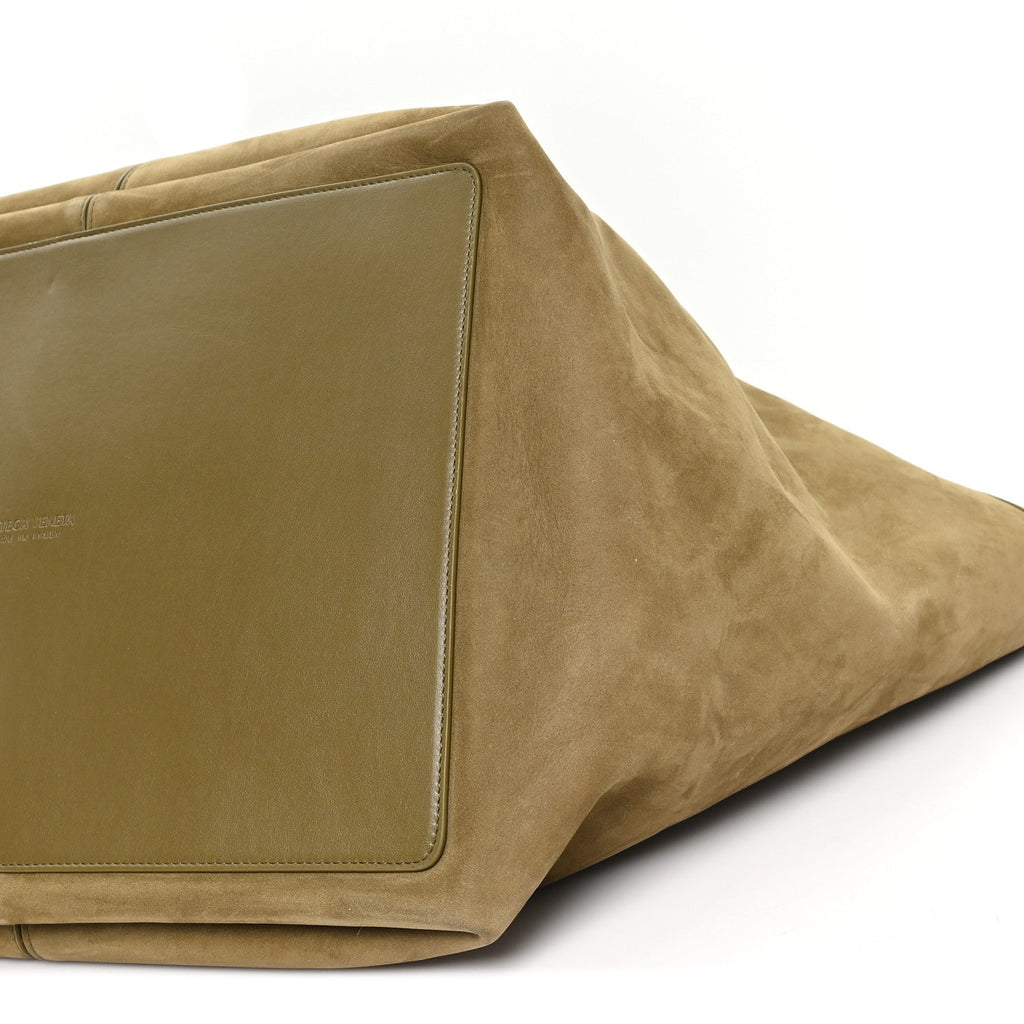 Suede Nappa Intrecciato Large Flip Flap Tote Mud