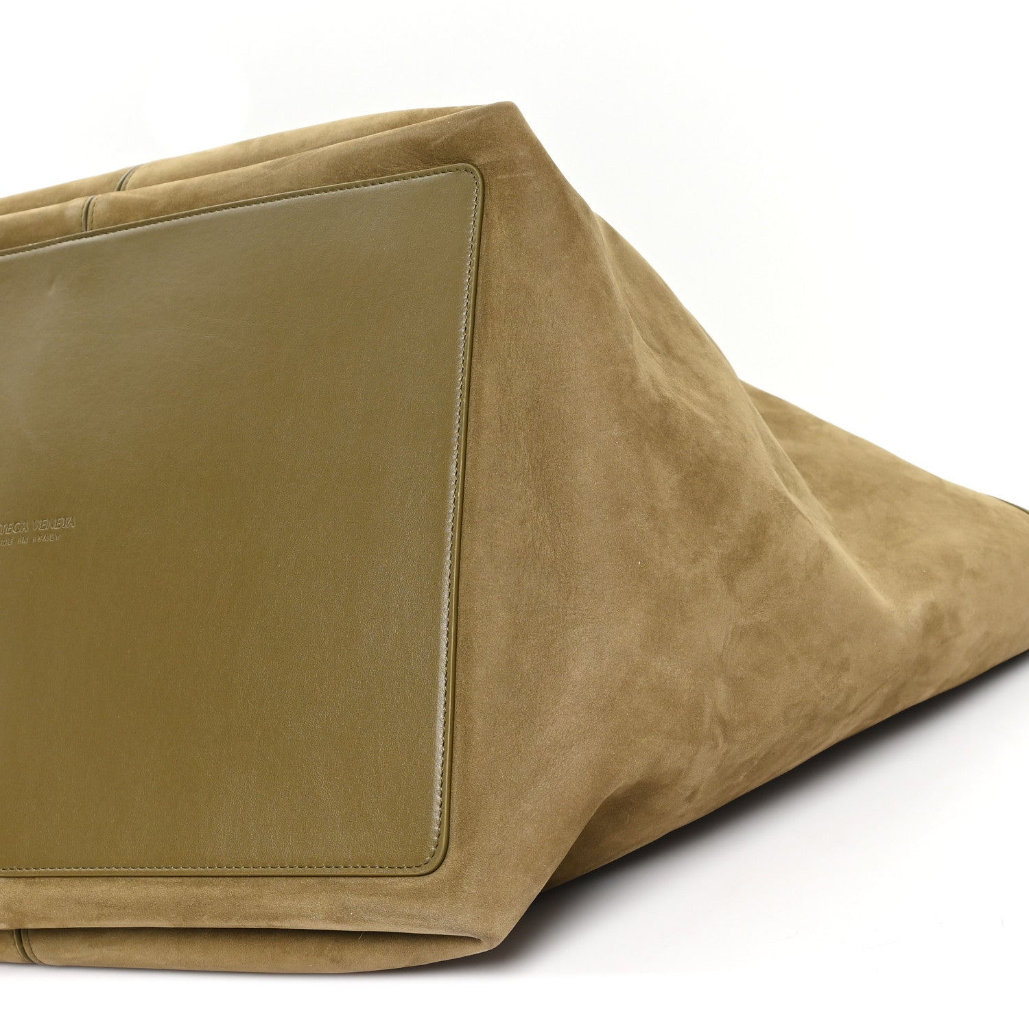 Suede Nappa Intrecciato Large Flip Flap Tote Mud