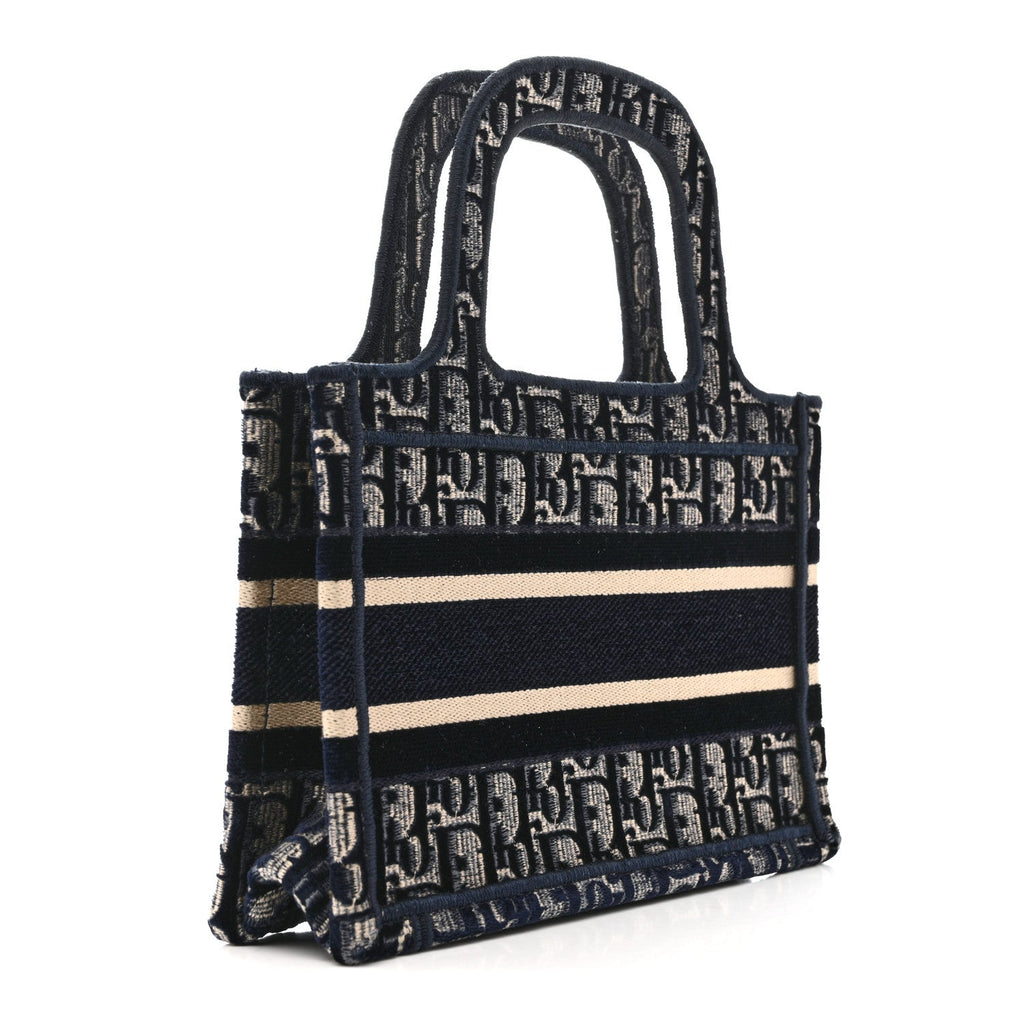 Velvet Oblique Mini Book Tote Blue Multicolor