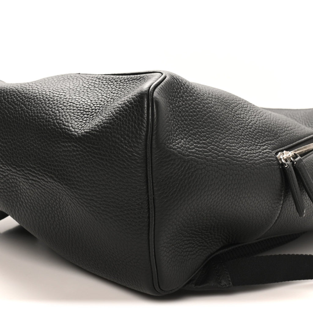 Heavy Grained Calfskin City Backpack Black
