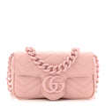 Calfskin Matelasse Monochrome GG Marmont Chain Belt Bag Perfect Pink