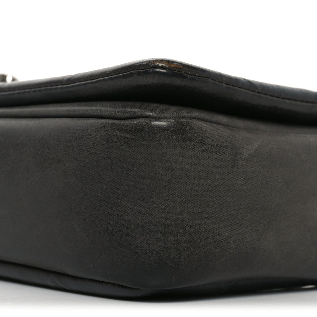 Calfskin Diamond Embossed Medium New Chic Flap Dark Grey