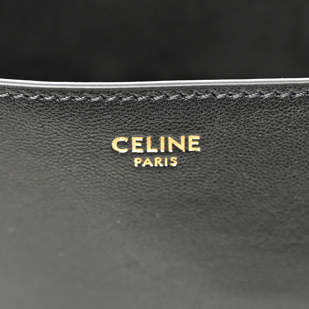 Shiny Lambskin Soft Triomphe Besace Bag Black
