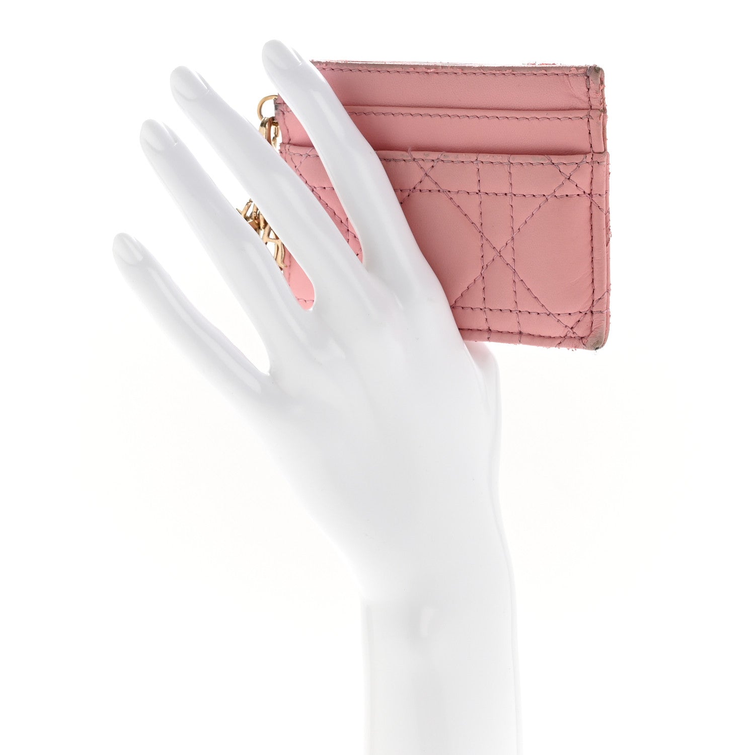 Lambskin Cannage Lady Dior Five-Slots  Holder Melacoton