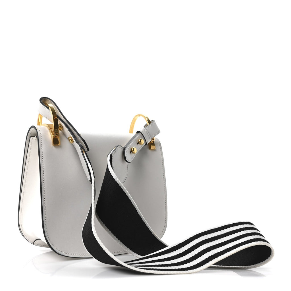 City Calf Striped Pionniere Saddle Bag White Black