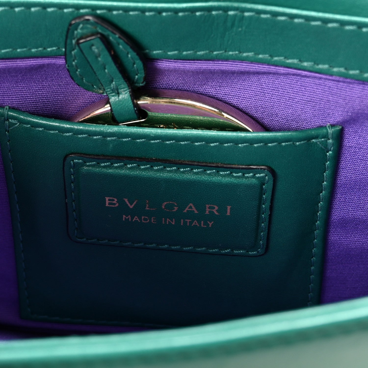 Calfskin Serpenti Forever Flap Clutch  Emerald Green