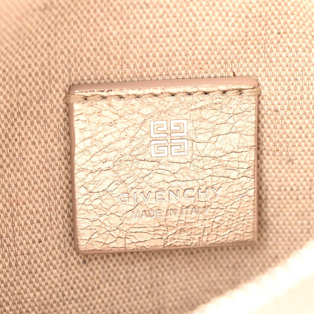 Metallic Calfskin Mini Voyou Bag Dusty Gold