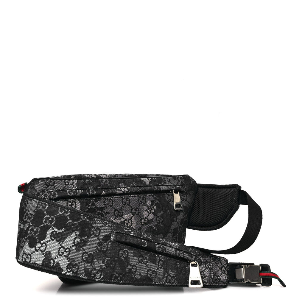 Denim Monogram Web Belt Bag Blue Multicolor