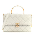 Caviar Quilted Medium Carry Me Top Handle Flap Light Blue
