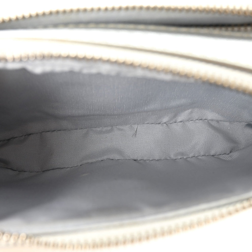 Metallic Saffiano Small Snapshot Camera Bag Silver