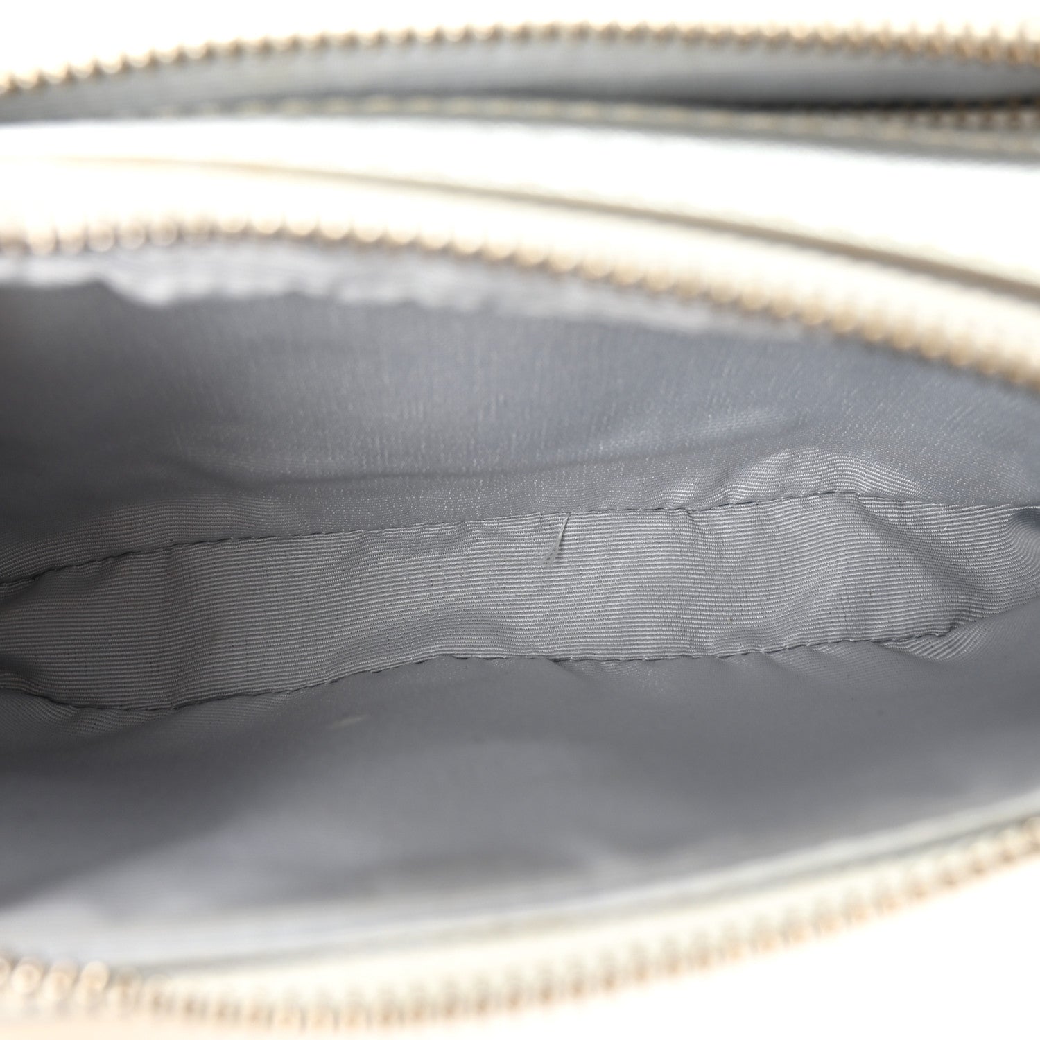 Metallic Saffiano Small Snapshot Camera Bag Silver