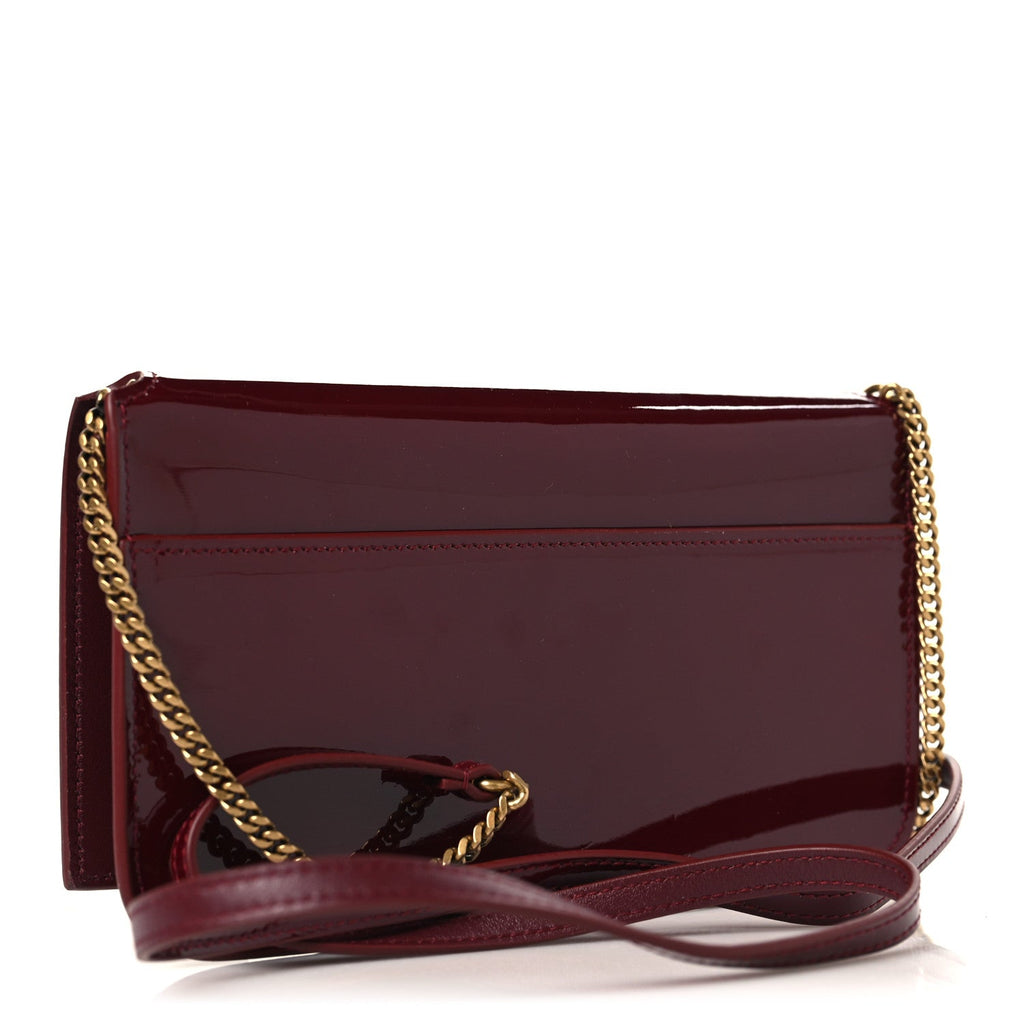 Patent Monogram Phone Holder Crossbody Chataigne