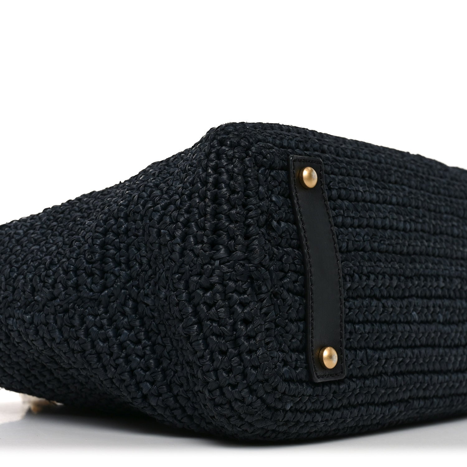 Straw Raffia Tote Black