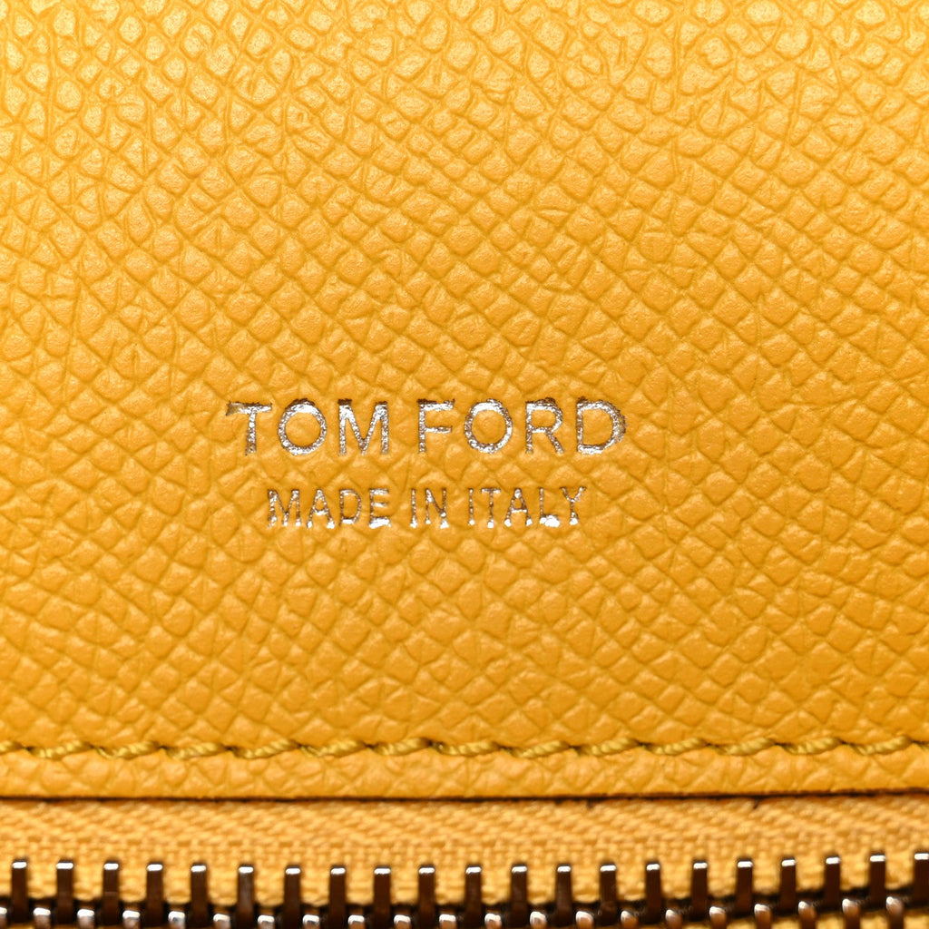 Grained Calfskin Mini T Clasp Tara Crossbody Bag Yellow