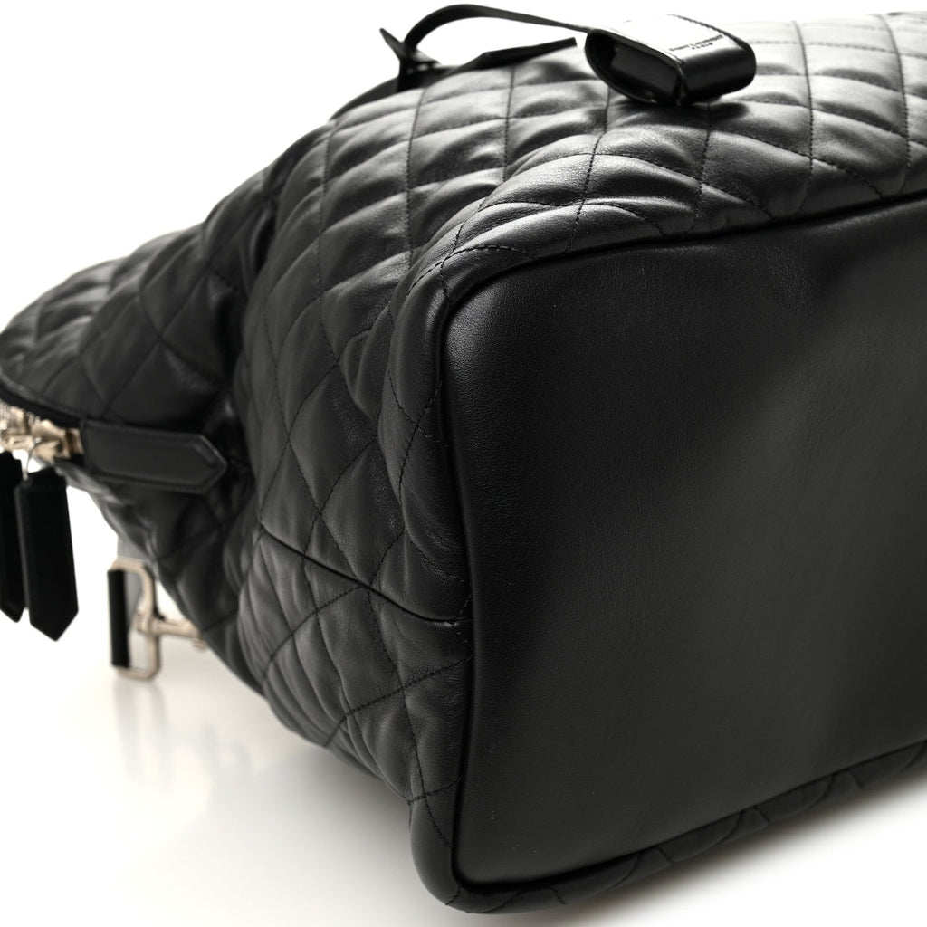 Calfskin Quilted ES Giant Travel Bag Black