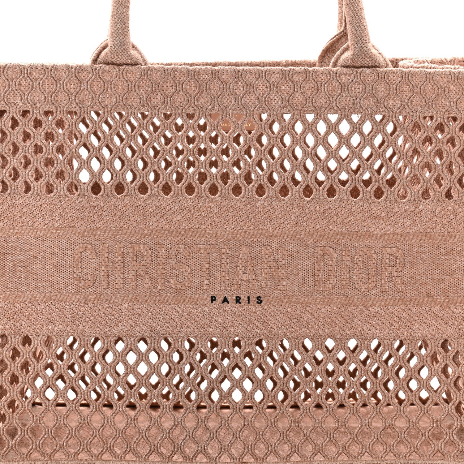 Mesh Embroidered Medium Book Tote Clay