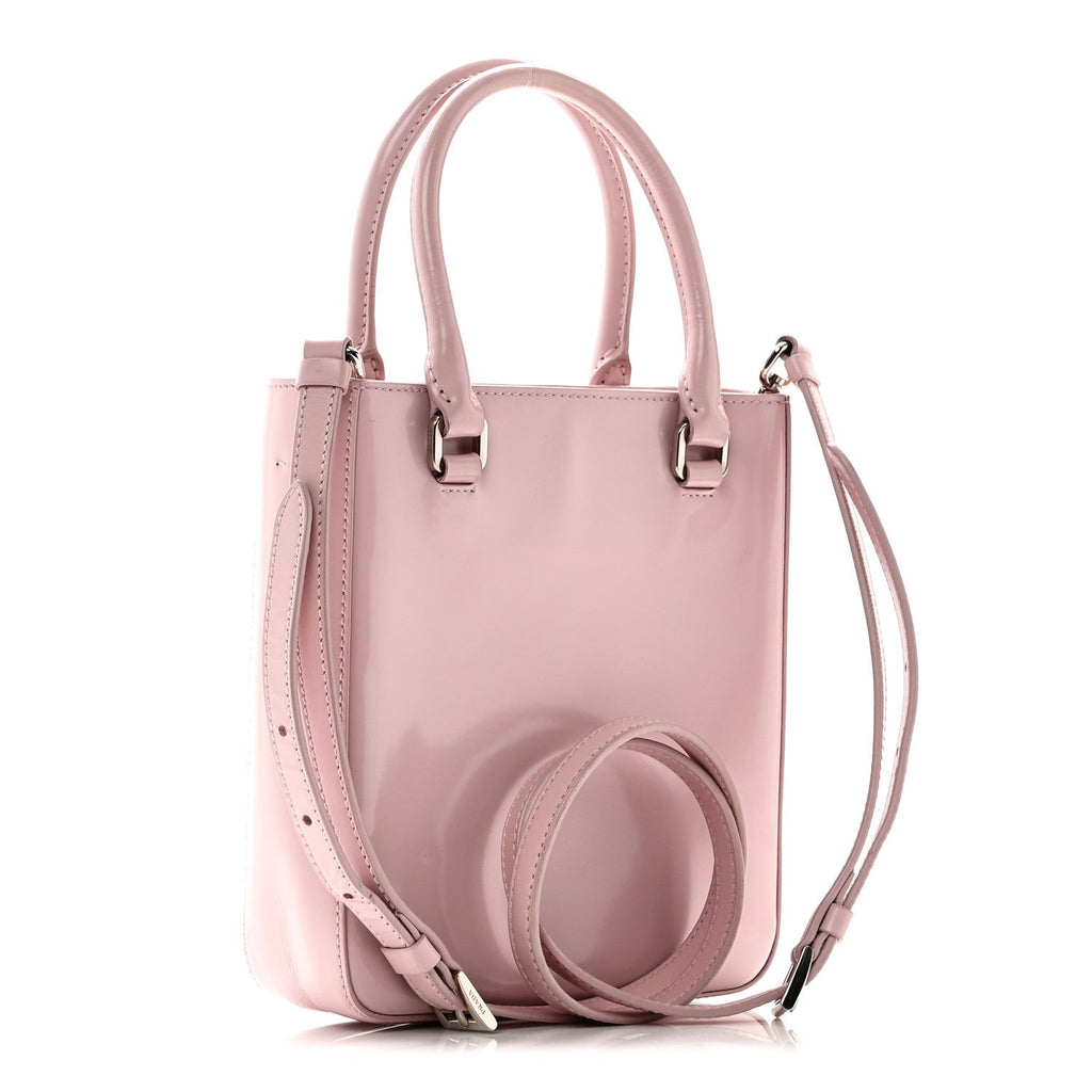 Spazzolato Triangle Small Double Handle Crossbody Tote Alabastro