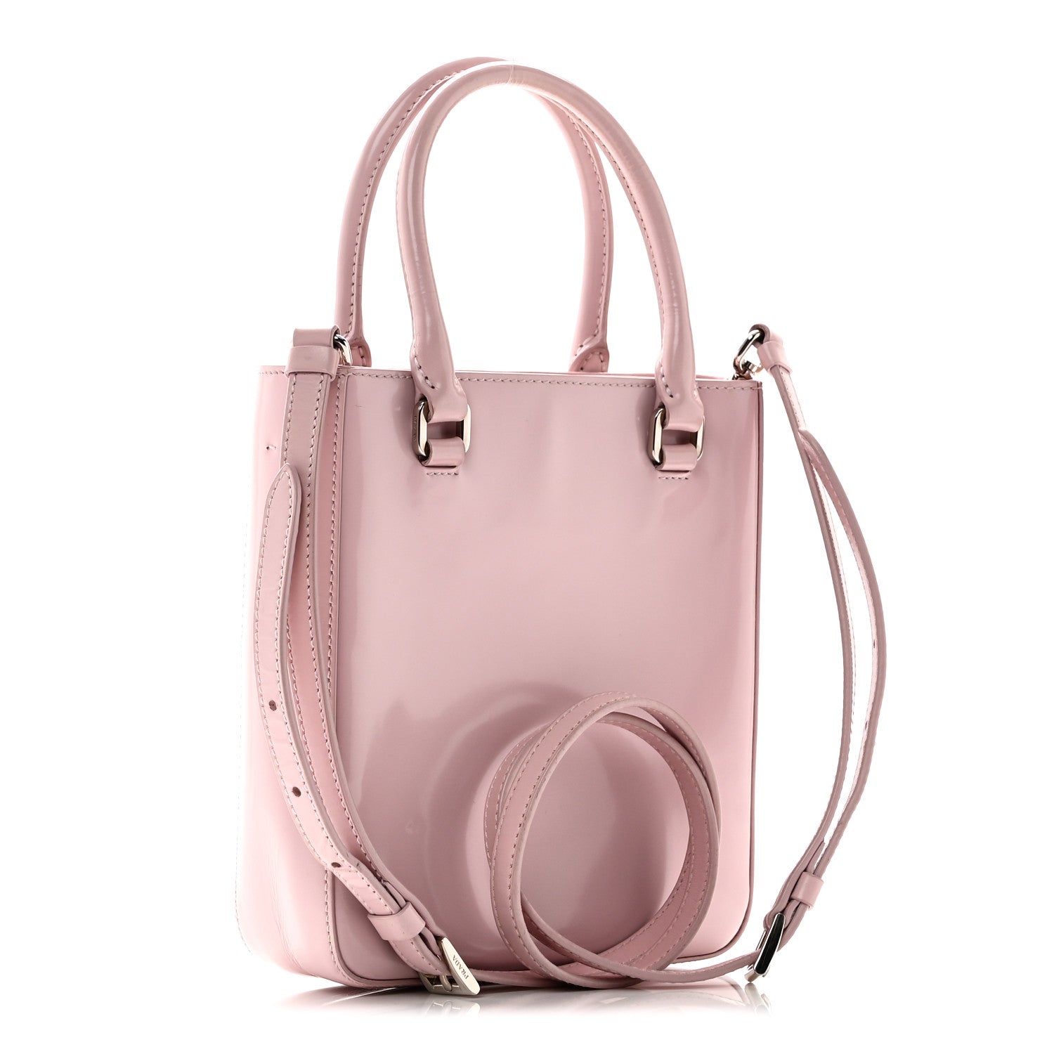 Spazzolato Triangle Small Double Handle Crossbody Tote Alabastro