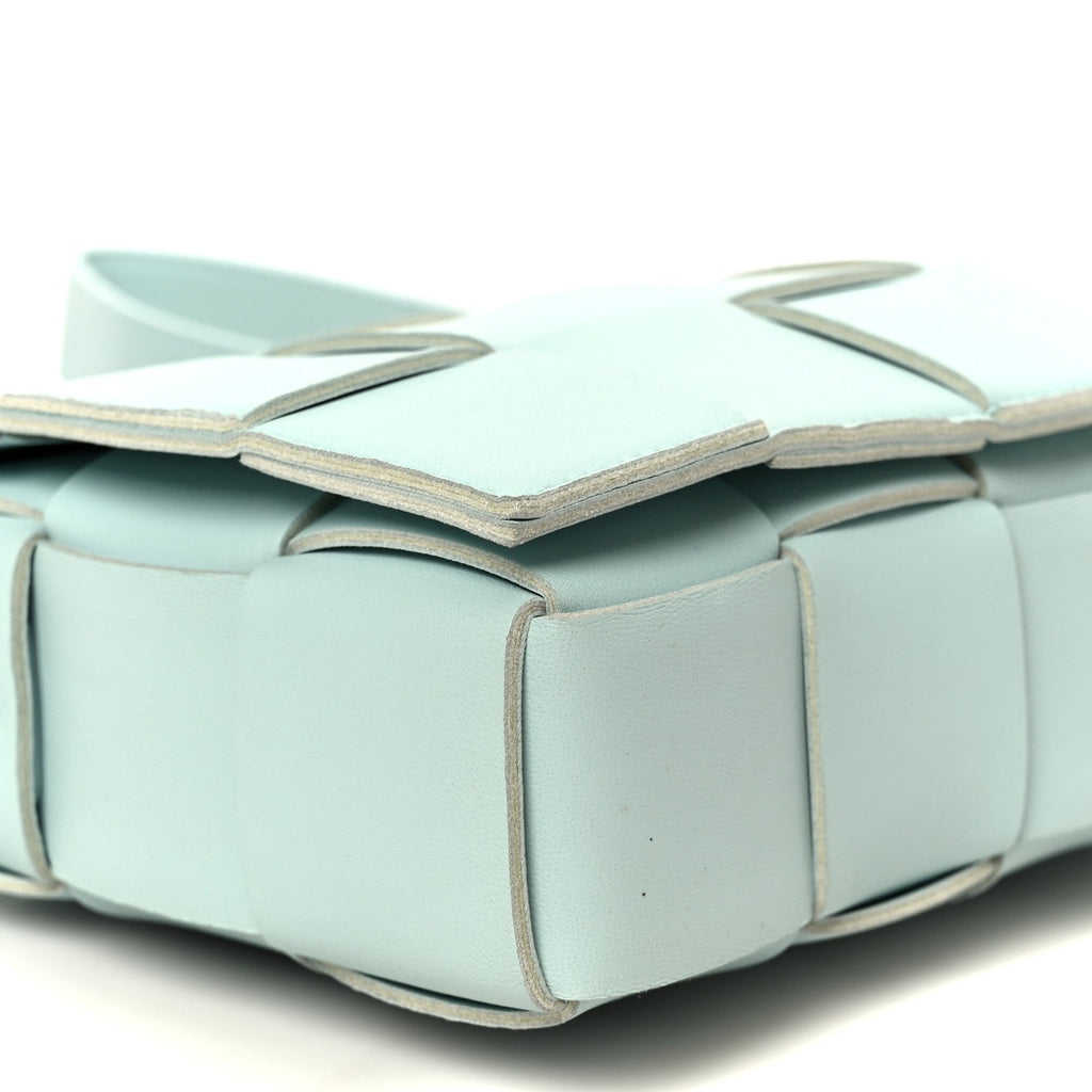 Lambskin Maxi Intreccio Cassette Bag Teal Washed