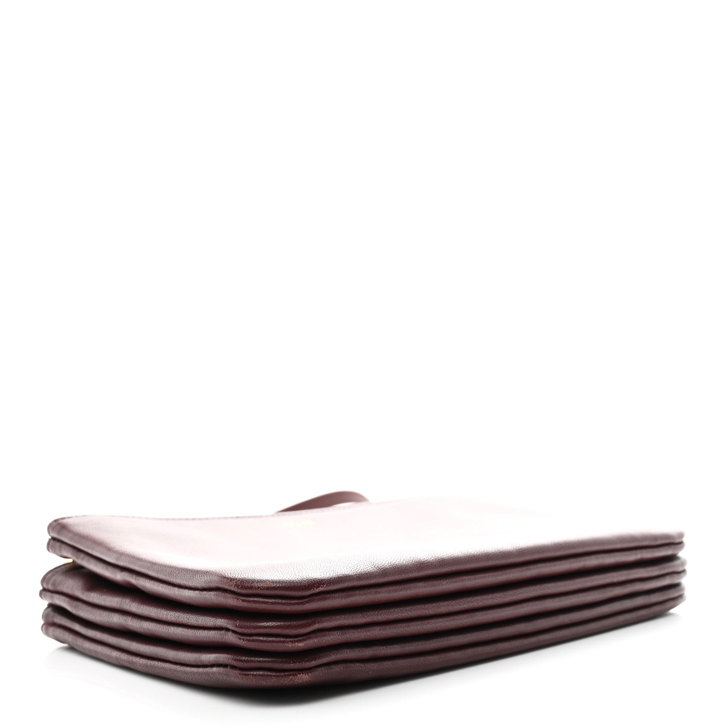 Lambskin Small Trio Crossbody Bag Burgundy