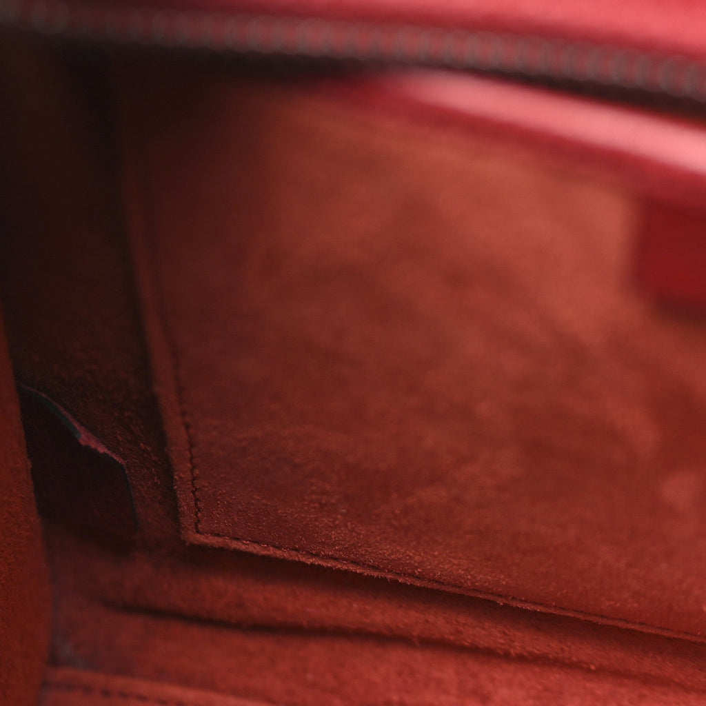 Drummed Calfskin Nano Luggage Merlot