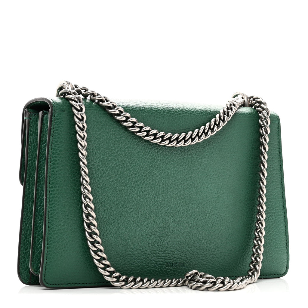 Pebbled Calfskin Small Dionysus Shoulder Bag Emerald