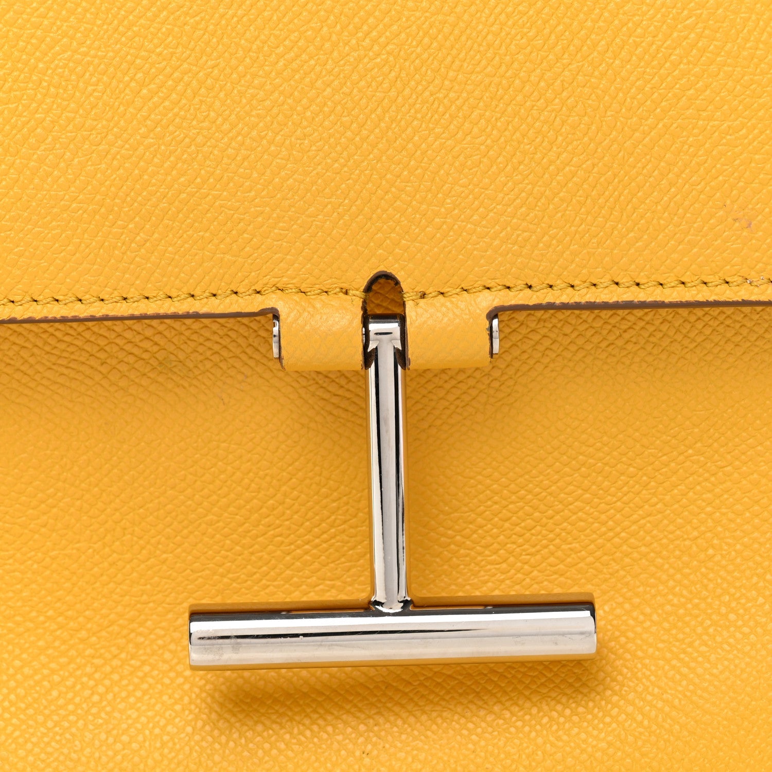 Grained Calfskin Mini T Clasp Tara Crossbody Bag Yellow