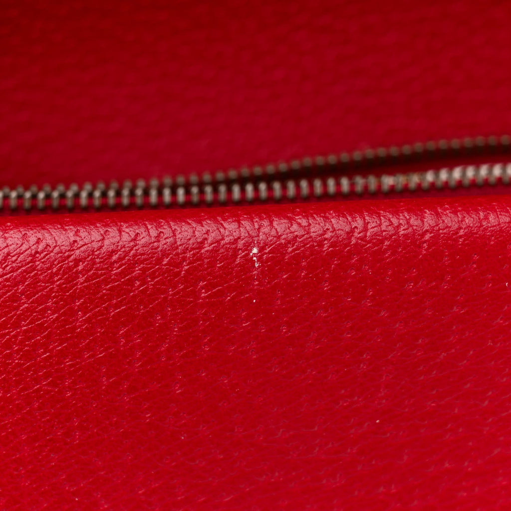Calfskin Web Floral Embroidered Small Dionysus Shoulder Bag Hibiscus Red