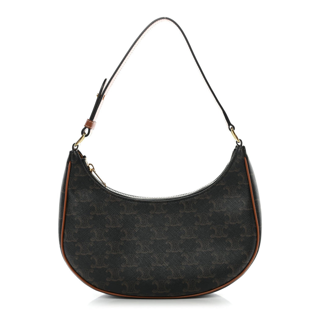 Triomphe Canvas Calfskin Ava Shoulder Bag Tan
