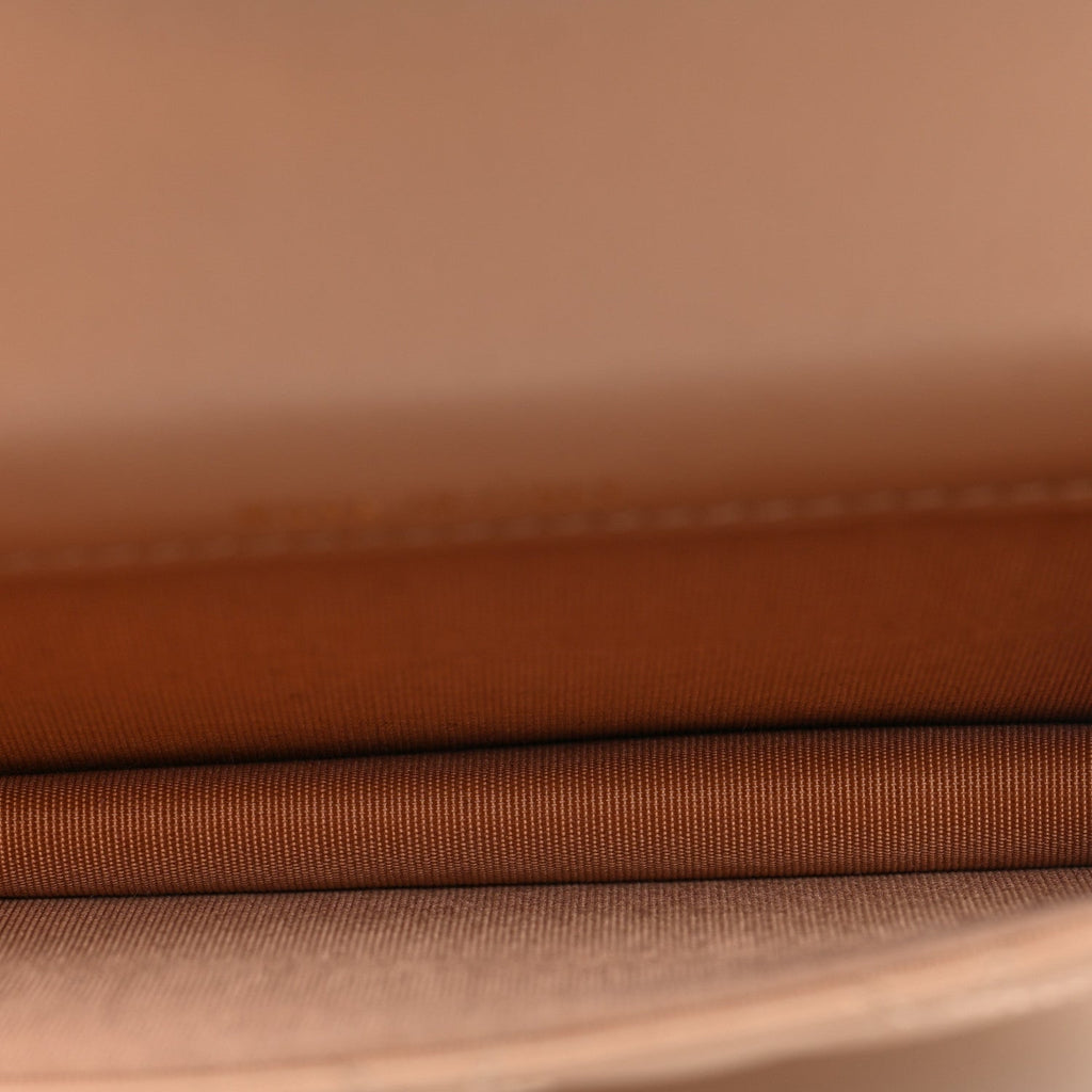 Calfskin Quilted Perfect Fit Coin Purse With Chain Beige