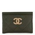 Caviar Quilted Multi Chain  Holder Khaki
