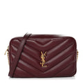 Lambskin Chevron Quilted Medium Loulou Camera Bag  Rouge Cabernet