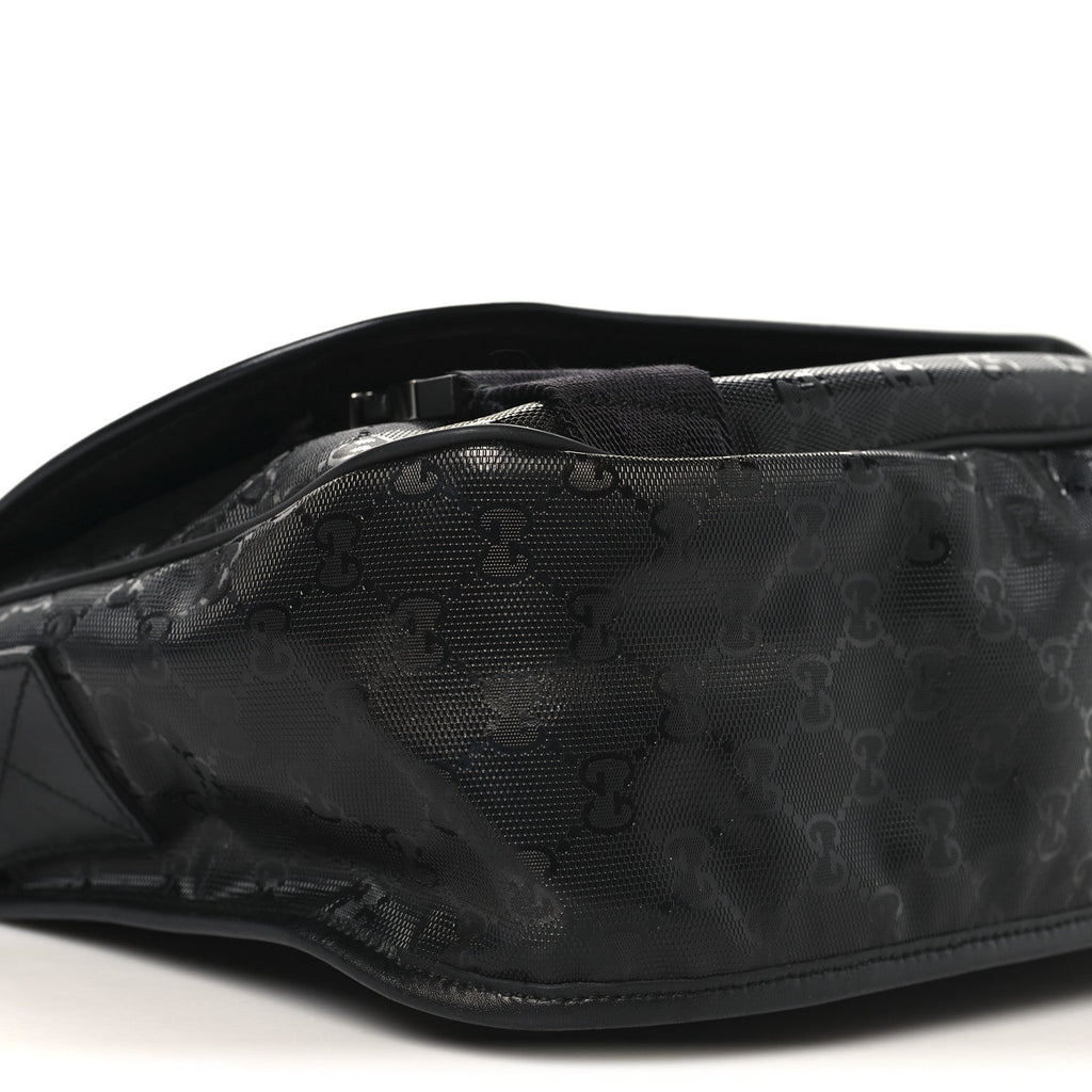 Imprime Monogram Medium Double Buckle Flap Messenger Bag Black