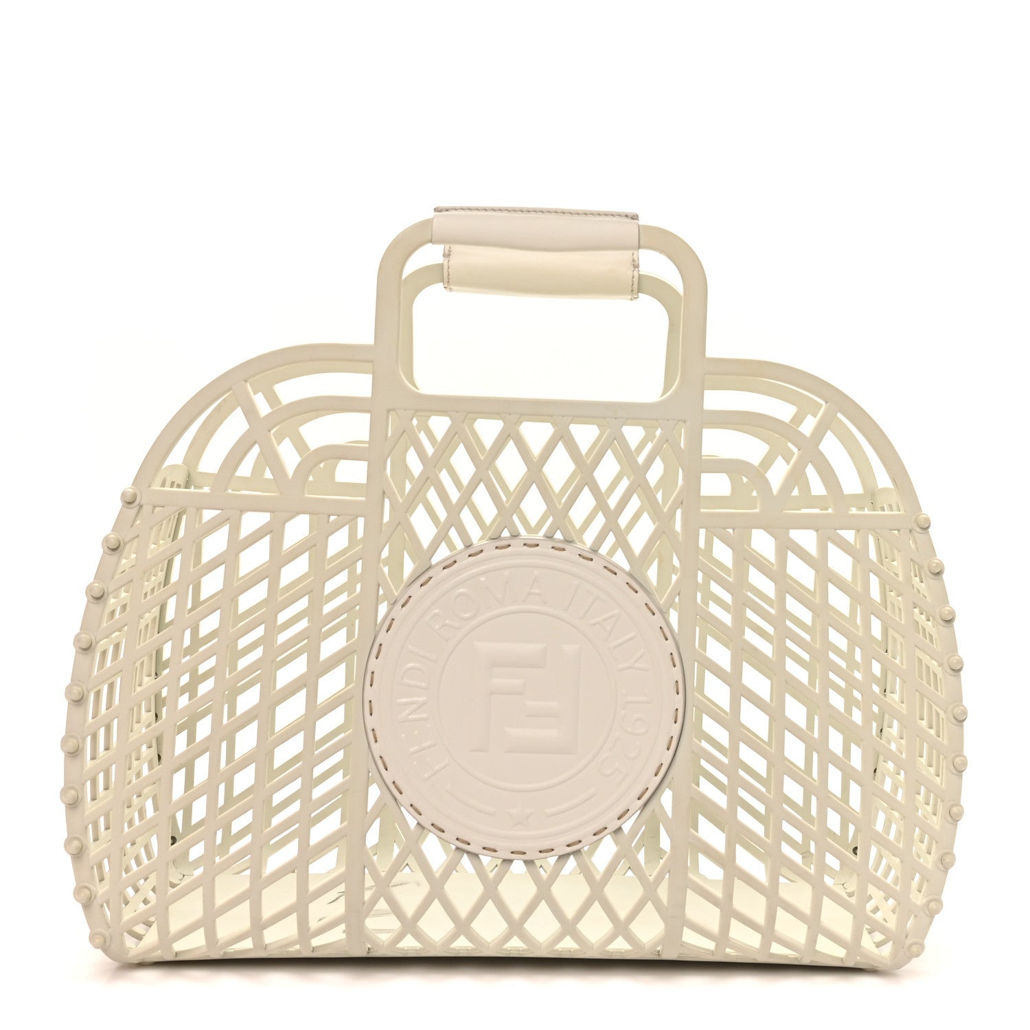 Recycled Plastic Vitello Liberty Matte Medium Fendi Basket White Ice