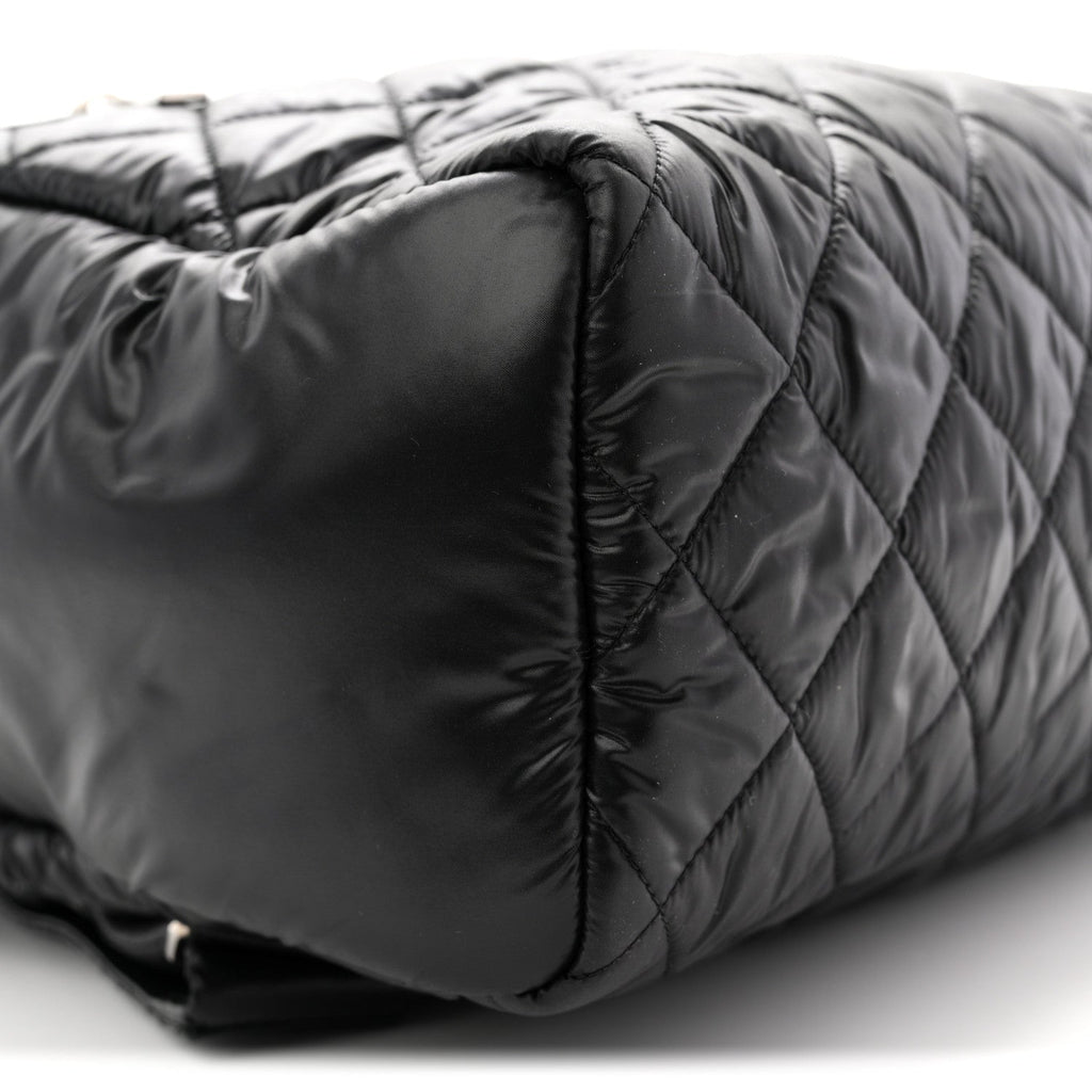 Nylon Quilted Coco Cocoon Backpack Black