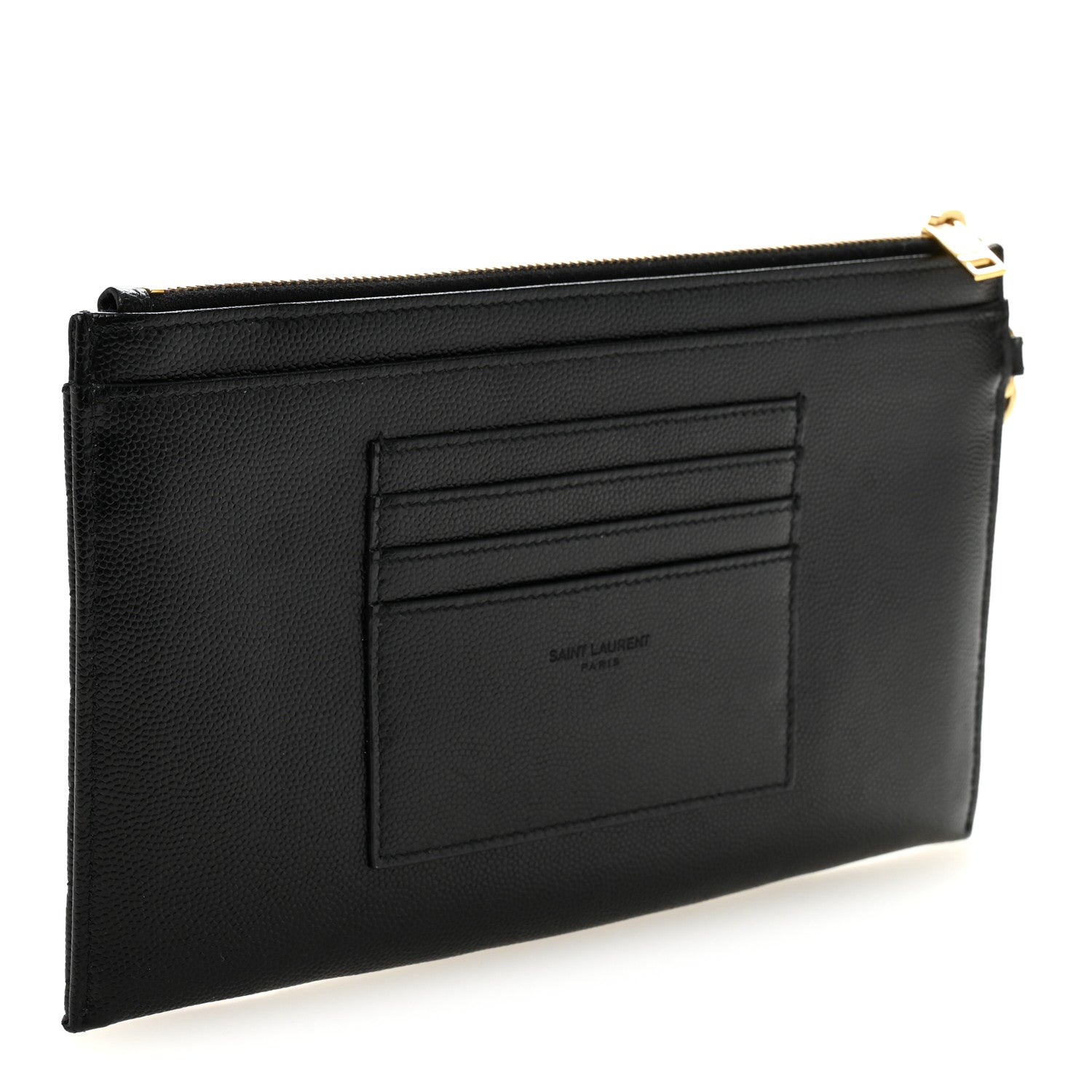 Grain De Poudre Chevron Monogram Large Bill Pouch Black