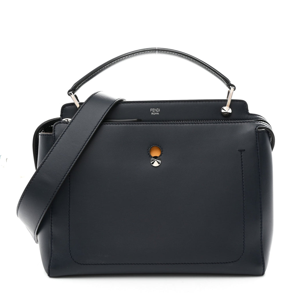 Vitello Baltico Dolce DotCom Satchel Navy Yellow